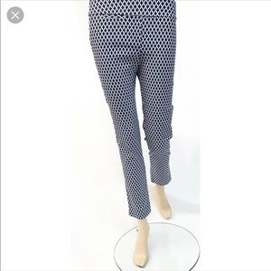Margaret M Navy Patterned Slimming Pant